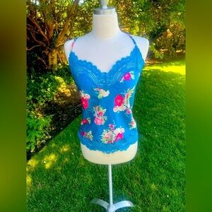 INC International Concepts Floral 🌷Lace Cami - Blue and Pink
